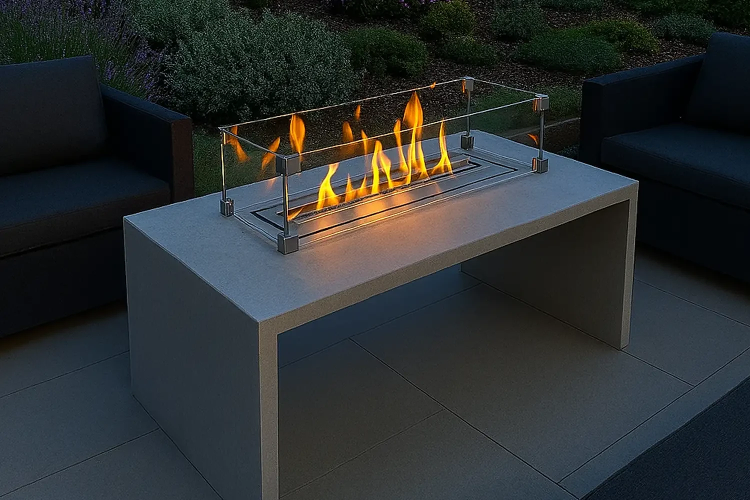 Produkte Außenbereich Kamintisch Feuertisch Arkefire Naturstein Kanfanar